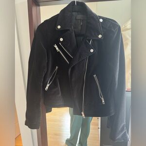 Rag & Bone Black Velvet Biker Jacket (size snap)